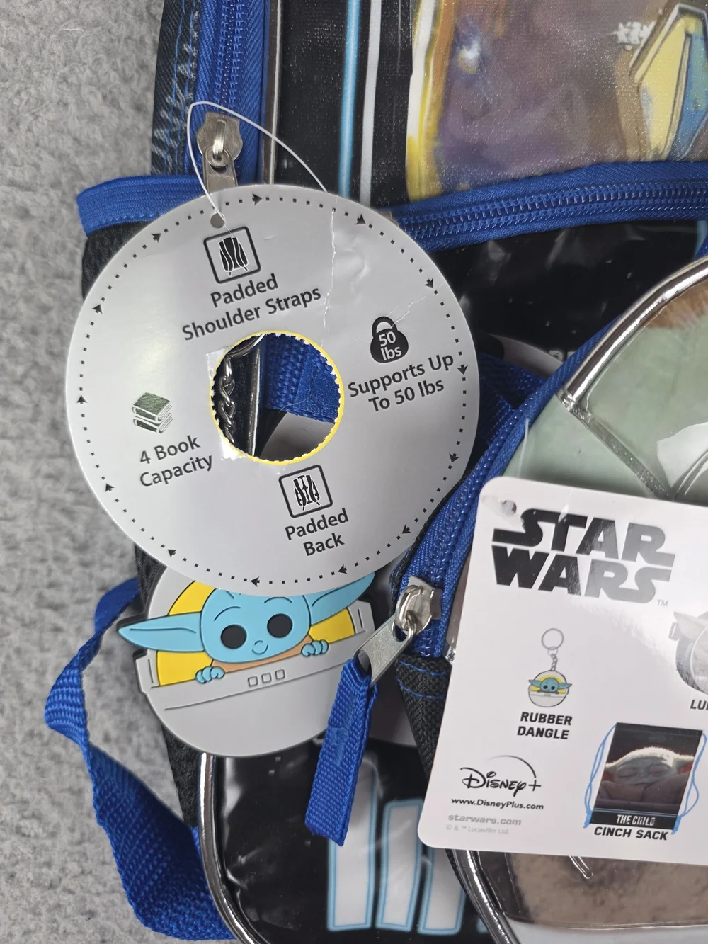 NWT DISNEY Backpack 5 Pc Stars Wars Bundle Bookbag Lunchbox Zip Case Black Blue